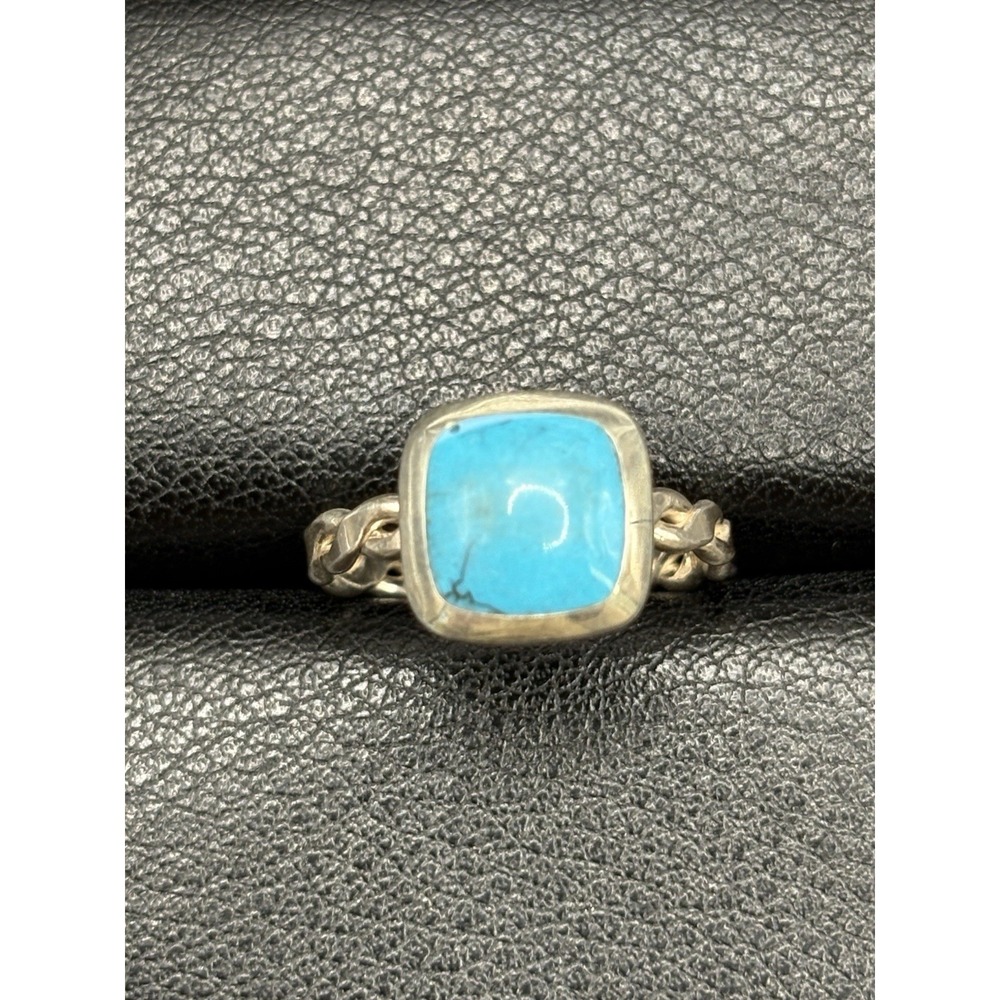 New Condition Sterling Silver Turquoise Ring Size 5 925 D29